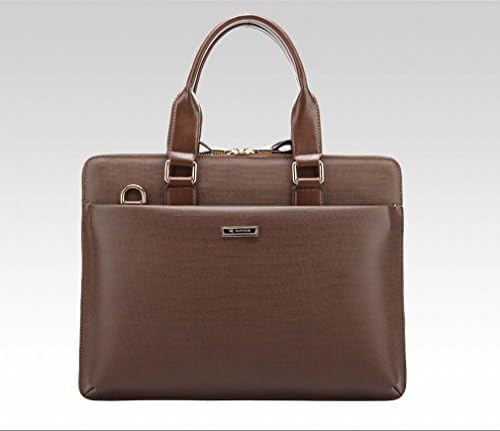 D wallet Autumn and Winter Men Bag Handbag Horizontal Section Business Briefcase Casual Computer Bag Men Bag,Brown,16 inch