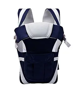 SHAH Brothers Baby Carrier Bag with Comfortable Head Support ,Adjustable Hands Free 4-in-1, Baby Safety Belt, Baby Back Carrier Bag,Child Safety Strip (Navy Blue)