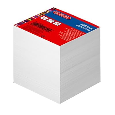 Herlitz 146225 Bloc de Fiches 90 x 90 mm 80 g/m2 Blanc