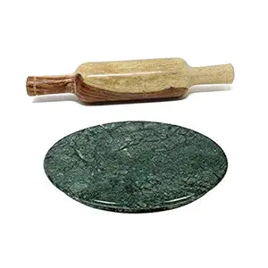 Articonic Polpat-Roti Roller/Chakla-Belan Set/Rolling Pin, 22 cms (Green)