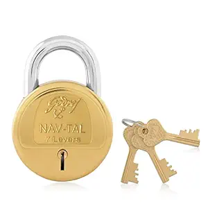 Godrej Locking Solutions and Systems Navtal Key Padlock (Gold, Brass Finish)