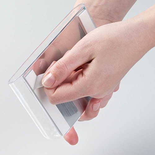InterDesign 21830EU Affixx, Peel-and-Stick Starker Selbstklebender Una Zahnbürsten-Halter, Plastik, clear/polished, 9,73 x 2,67 x 9,70 cm - 7