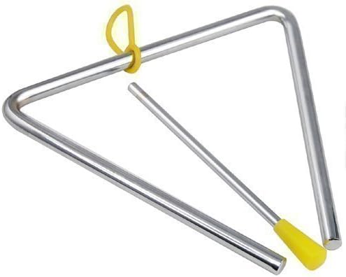 Accessotech6" Metal Musical Triangle and Beater Percussion Instrument Silver Music Toy