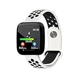 YWYU Mode Intelligente Armband-Schlaf-Monitor-Uhr Bluetooth Wasserdichte Herzfrequenz-intelligente Uhr-Monitor-Blutdruck-Messungs-Touch Screen Sport-Uhr (Farbe : Weiß)