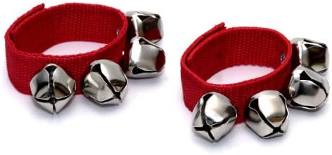 Elagon (WRD) Pair of Wrist Bells/Ankle Bells, Reindeer Bells, Jingle Bells, Christmas Bells - Red.