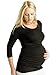Long Sleeve Maternity Top Tunic, Pregnancy Top, Black, UK Size 14 (Brand size: L)