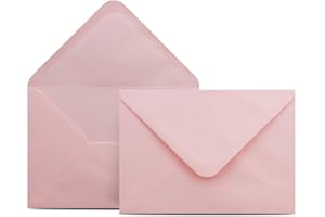 ‎COLOURS 4-YOU BY GLÜXX-AGENT 50 Briefumschläge DIN C6 Rosa - 11,4 x 16,2 cm - Kuverts mit 100 g/m² Nassklebung spitze Klappe - Umschläge ohne Fenster - Colours-4-you