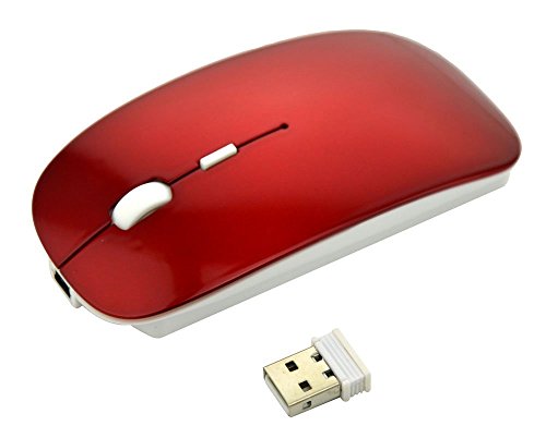 LingsFire® wiederaufladbare Mouse Wireless Gaming Maus USB Mäus Kabellose Maus Funkmaus Optisch USB Maus Wireless Mobile Mouse 2,4GHz PC Computer schnurlos Maus mit USB Empfänger Built-in 830mAh Akku Für PC Laptop Smart TV