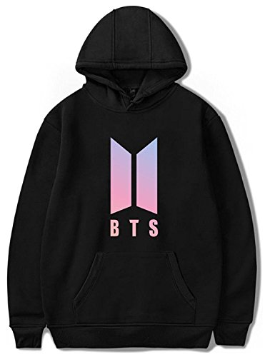 EMILYLE Unisex Sudadera con Capucha Bangtan Boys BTS Jimin J Hope V Jung Kook Suga Hoodie Jin RM Fans Cool KPOP Hip Pop Moda Deportiva Top para Hombres Mujer Adolescente M,1 Negro 95v