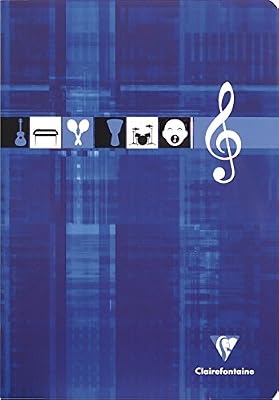 Clairefontaine 3114C Cahier piqué de musique 48 pages 10 portées 90 g A4 Couleur Aléatoire