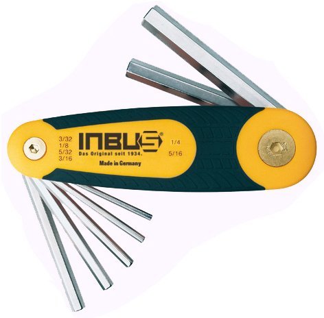 INBUS® 70402 Inbusschlüssel Zoll Set im Klapphalter 6tlg. 3/32-5/16" | Made in Germany | Innensechskant-Schlüssel | Winkel-Schlüssel | 3/32 | 1/8 | 5/32 | 3/16 | 1/4 | 5/16 | Inch | Imperial