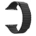 Produktbild MaKer Apple Watch Armband, Leather Loop with Magnetic Closure Strap für iWatch Series 3/2/1 (42mm,Schwarz)