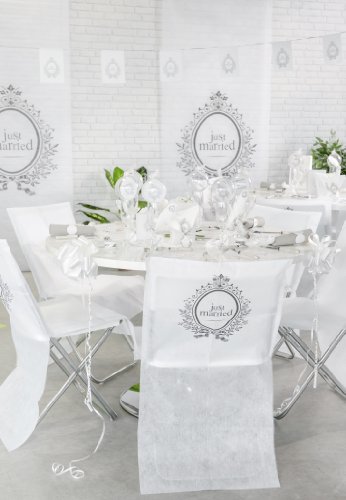 Hochzeitsbanner Just Married Decken- und Wanddekoration Hochzeits Deko Palandi® - 2