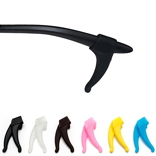 Mothca Anti Rutsch Brille Retainer für Sportbrille Brillen Sonnenbrille Zubehör Bequeme Gummi Glasses Spectacles Eyewear Rahmen Ear Ohr Grip Haken Hook Lock Anti slip Spitze Halter Tip Holder(Schwarz,M) - 2