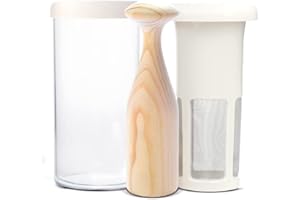 VEGAN MILKER Premium by Chufamix, wegańskie mleko, mleko roślinne z dowolnych ziaren nasion, 1 litr w 1 minutę, moździerz drewniany, wyprodukowano w Europie, bezpłatny e-book z przepisami (może nie być dostępny w języku polskim)