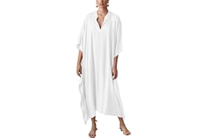 Bsubseach Damen's Print Türkisch Kaftan Beachwear Bikini Cover Up Maxikleid