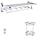 Produktbild GHDTGS Duschregal Ohne Bohren Bad Eckregal Aluminium mit Abnehmbarem Haken Duschablage Badregal Matte Finish 2 Stück
