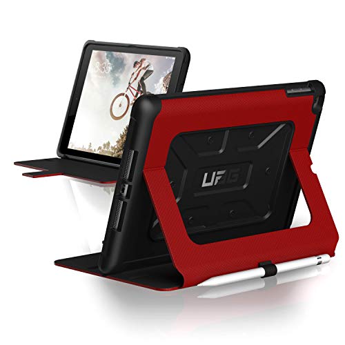 Urban Armor Gear Metropolis pour Apple iPad 9.7 (2017 / 2018)/ iPad Air Etui Smart Case Cover avec norme militaire américaine Coque [Porte Stylet Apple Pencil, Mise en Veille Automatique] - rouge