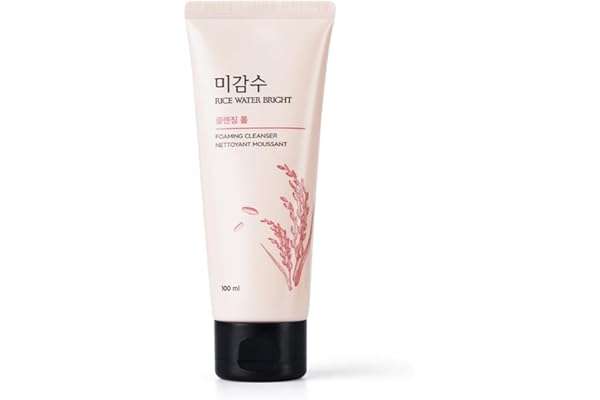 The Face Shop Rice Water Bright Foaming Face Wash 100ml Face Wash for Glowing Skin Cleanser for Uneven Skin Tone Korean Skin Care, For Oily skin