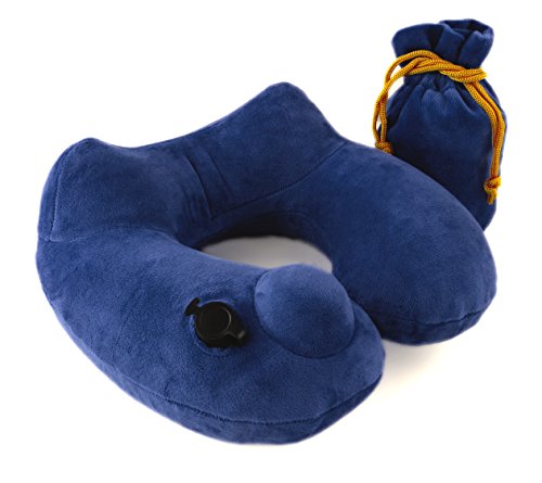 musegear® Reise Nackenkissen aufblasbar deluxe | Superweiches Fleece mit hygienischer Pumpen-Technologie | für ruhigen Schlaf unterwegs in Flugzeug, Auto | Reisekissen waschbar, klein & leicht - 7