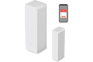 Wvoillty WiFi-Türsensor, Intelligenter Drahtloser Fenster Türalarm, Kompatibel mit Alexa & Google Assistant, Echtzeit-Benachrichtigungen, Einfache Installation, Kein Hub Erforderlich