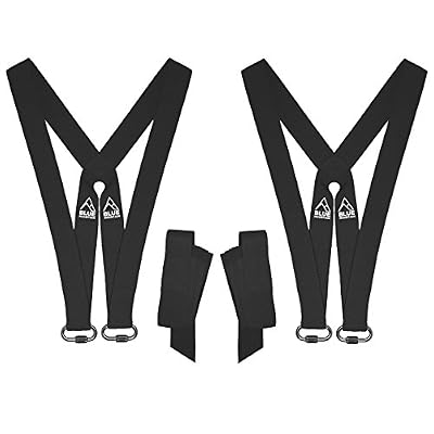 BlueMountain® Sangle de Déménagement et de Levage Renforcée x2 - Longueur 3 mètres - Haute Qualité - Jusqu'à 360kg (Noir)