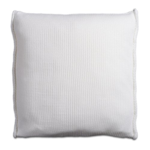 Knit Factory 131215 Dekokissen Strickkissen Uni mit Füllung, 50 x 50 cm, weiß - 2