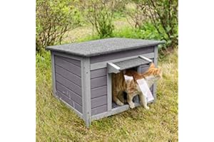 X-ZONE PET Wooden Dog House Cat House for Outdoor and Indoor, Pet Houses Dogs, Cats, Bunnies and Other Small Animals (Classic, 1 Level)