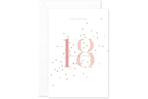 popcarte 16 Cartes Invitation Anniversaire 18 ans 16 Enveloppes Blanches • Format Carte Postale 10x15 • Verso vierge pour écrire • Dix-huit ans