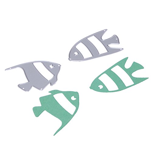 Amazingdeal365 ein Paar Fisch Metall Form Schablonen Schneiden DIY Dekor Sammelalbum Karten Buchzeichen Lesezeichen als Geschenk für Freunde Geburtstag Kinder,Kindergarten Hobby Schule Handarbeit Unterricht usw. Ein tolles Geschenk! - 5