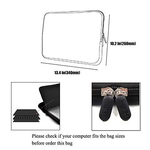 DCCN Laptophülle Neopren Notebook Sleeve mit Griff für 13 Zoll / 13,3 Zoll Laptop / Notebook / Netbook / MacBook / Ultrabook - 3