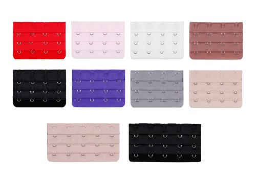 Bundle Monster 10pc Women Adjust Polyester Bra Clip Extender Mix Size Wide Straps Multi Color Set - 3