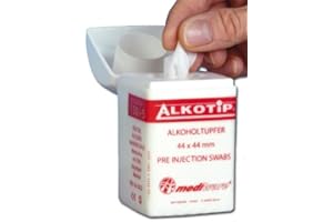 SERVOPRAX GMBH Alkotip Alkoholtupfer, Desinfizierung und Reinigung der Haut, für Wunden, Piercings, Dispenserdose, 155 Tücher
