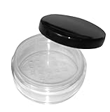 1x 20mL EMPTY PLASTIC JARS POTS with SIFTER & BLACK SCREW LIDS For Cosmetics/Powder/Mineral Make Up/Blusher/Foundation