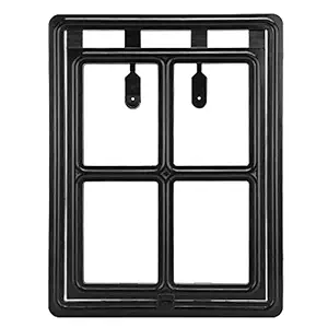 Pet Door for Cats Plastic Magnetic Lock Pet Screen Door Dog Cat Safe Security Flap Door Gate for Pet Supplies(Black)