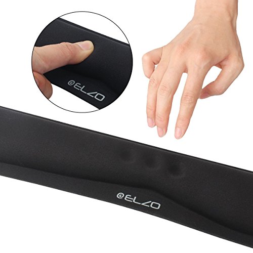 ELZO Reposamu  ecas para Teclado  Ergon  mico Coj  n de Mu  eca Apoyo con Espuma de Memoria para Ordenador Notebook Laptop  Negro