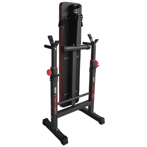 TrainHard Multi Hantelbank klappbar mit Lang-, Curl- und Kurzhantelstange und 90kg Hantelscheiben - 3