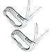 Produktbild com-four® 2X D-förmiger taktischer Multifunktionskarabiner aus Aluminium mit Sicherungsdrehverschluss, 2 Messern und Einer LED-Lampe (02 Stück - Tool V3 Karabiner)
