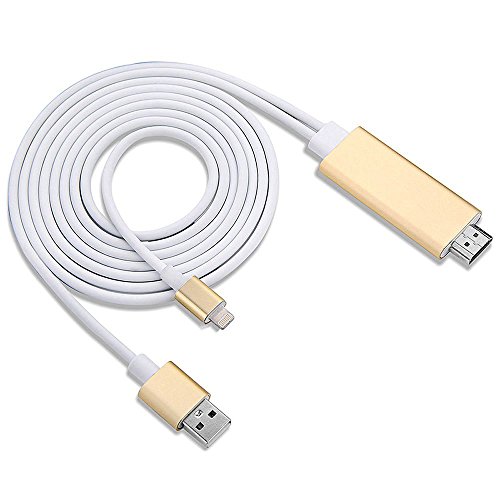 Lightning HDMI Kabel, Apple Super Speed Anschluss auf 8-Pin-Stecker auf Stecker HDMI 1080p HDTV-Adapterkabel mit USB-Ladekabel für iPhone iPad 5 5S 6 6S Plus System - 3