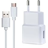 MyGadget Micro USB Ladegerät - 1x Netzteil (2A/5V) & 1x Kabel (1m) - Smartphone Ladekabel für Android, Samsung (u.a. S7 / S6), HTC, Sony, Nexus in Weiss