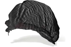 MEDIKA69- charlotte cheveux CLIP accordeon, jetable blanc, charlotte alimentaire 1000 pcs (10 sachets), 52 cm charlottes jetables cheveuxs pour la cuisine ou le dentiste, (100, noir)