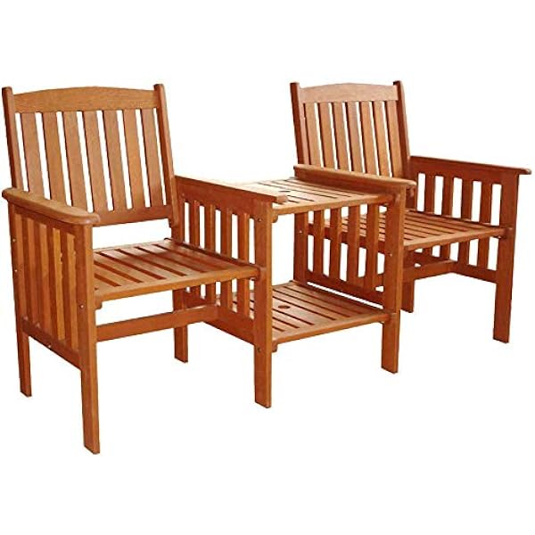 Garden Mile Hardwood Garden Love Seat Patio Companion Chair Outdoor Living Garden Patio Furniture Wooden Chairs 2 Seater With Table Amazon Co Uk Garden Outdoors