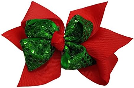 Christmas Hair Bows Xmas Gift Gold Silver Festive Bows Clip On Ladies Girls Bows