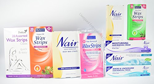 NAIR BEAUTY FORMULAS PRETTY WAX STRIPS HAIR REMOVALS MOISTURISING BIKINI LINE WITH BABY OIL FACE&BIKINI MOISTURISING COTTON SPEED OIL FAST SAME DAY DISPATCH ONCE PAYMENT CLEARD