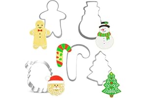 HaimoBurg 5 Pezzi Natale Formine per Biscotti Acciaio Inox Stampi Biscotti DIY Decorazioni Dolci Biscotti