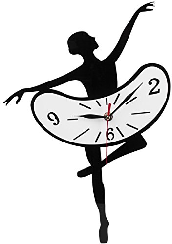 VENKON – Wanduhr „Tanzende Zeit“ in Form einer Ballerina Figur im klassischen Sprung - 6
