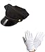 Produktbild Chauffeur Cap Limo Taxi Driver Hat and White Gloves Fancy Dress Kit by Blue Planet Online
