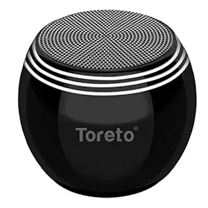 Toreto Pop Ultra Small Mini Boost Speaker, Portable Bluetooth Wireless Speaker 5W Stereo Sound, TWS, Bluetooth V5.0, Calling Function (Black, TOR-343)