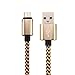 Produktbild Storite geflochten Nylon kurzes Micro USB Handy Datenkabel Ladekabel Power Bank Ladegerät für Smart Android Geräte (20 cm) Gold