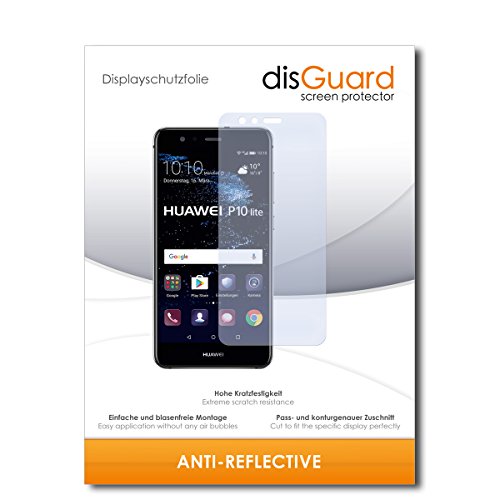 disGuard® Protector de Pantalla [Anti-Reflex] compatibile con Huawei P10 Lite [2 Piezas] Antirreflectante, Mate, Antirreflejante, Anti-Arañazos, Anti-Huella Dactilar - Película Protectora